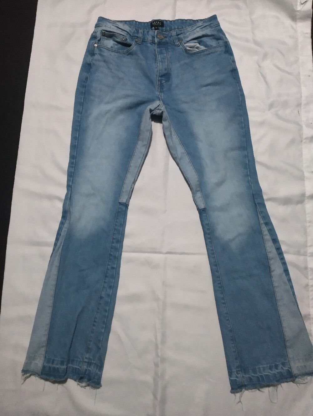 🩵2/$10 Light Blue Two-Tone Flare Jeans for Women by M&N